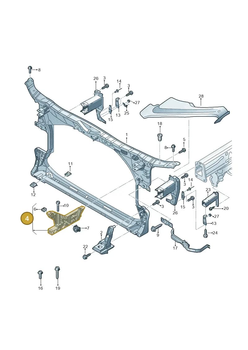 4G8805607A — Audi RS7 Sportback (2013-2018) diagram 765805000, position 4