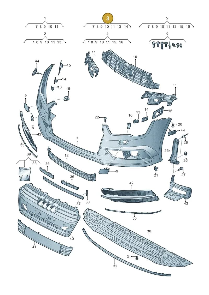 4G8807065BDGRU — Audi A7 Sportback (2014-2018) diagram 788807200, position 3
