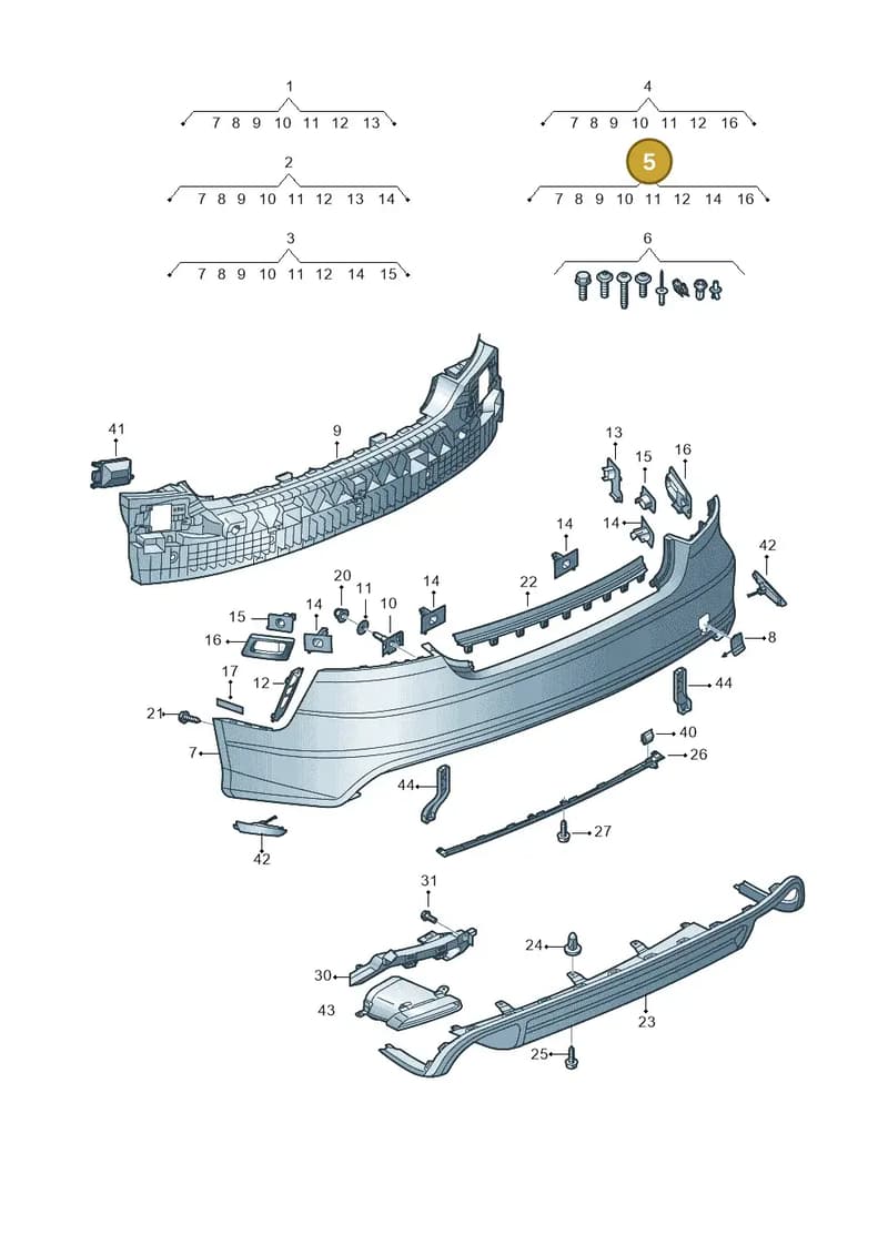 4G8807067ATGRU — Audi A7 Sportback (2014-2018) diagram 788807600, position 5
