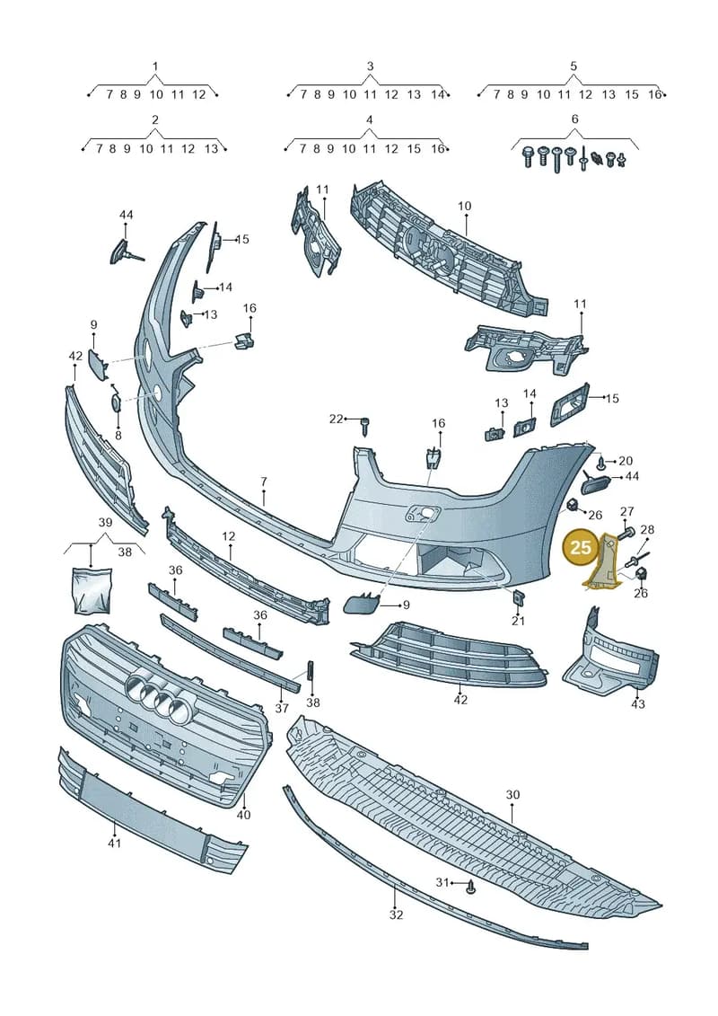 4G8807083A — Audi A7 Sportback (2014-2018) diagram 788807100, position 25