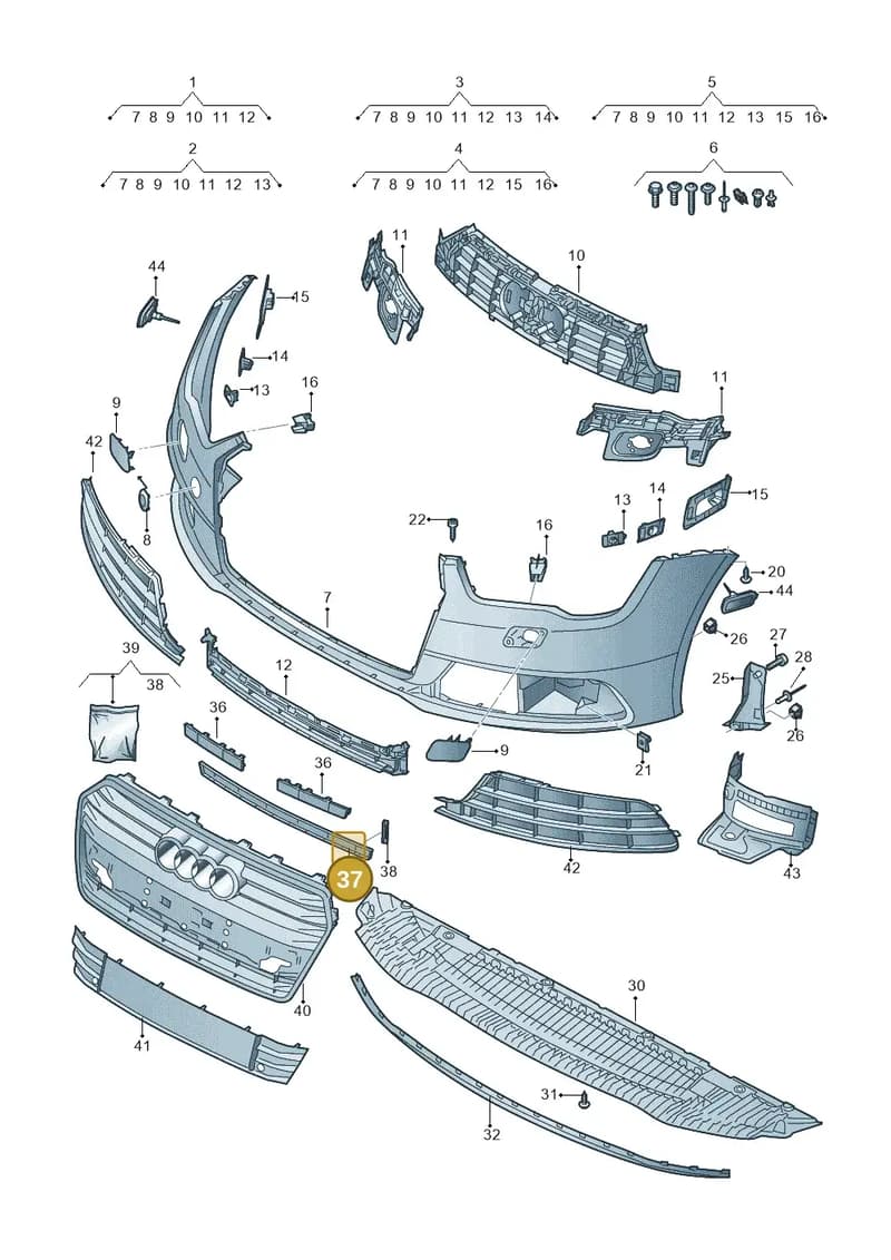 4G8807087 — Audi A7 Sportback (2014-2018) diagram 788807100, position 37