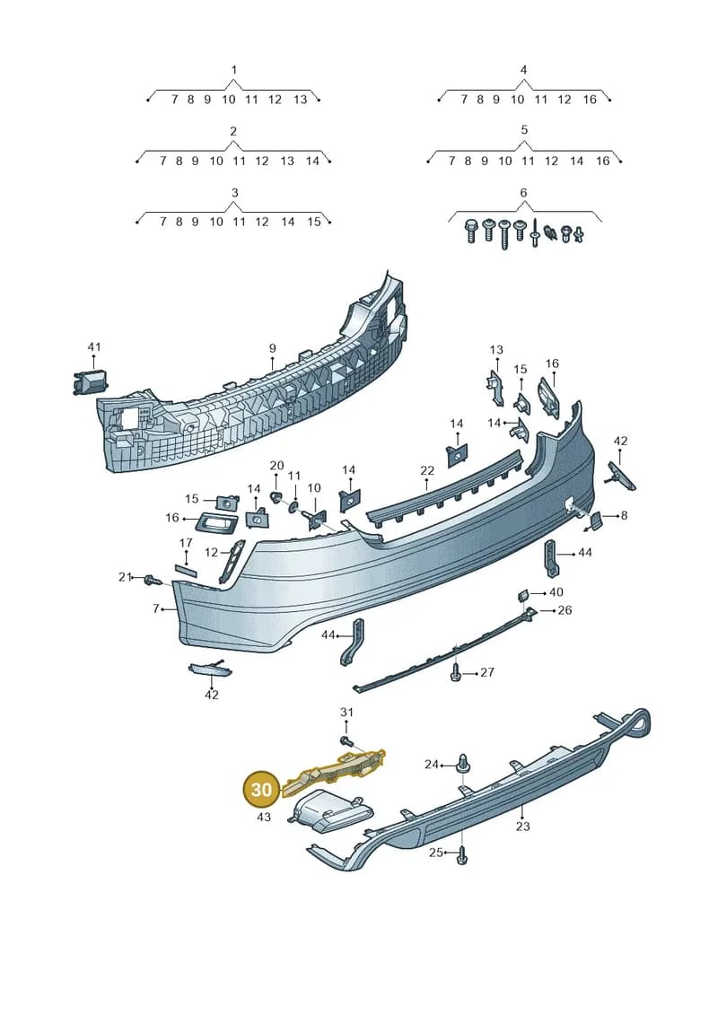 4G8807363B — Audi A7 Sportback (2014-2018) diagram 788807600, position 30