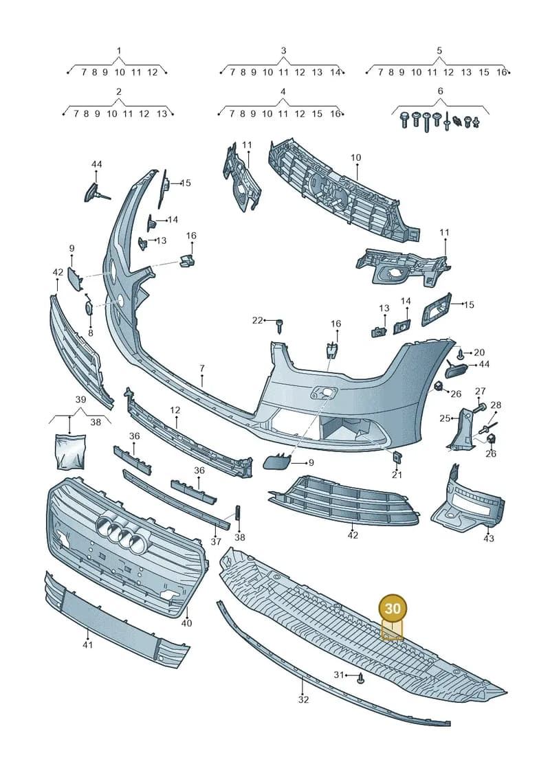 4G8807611D — Audi A7 Sportback (2014-2018) diagram 788807100, position 30