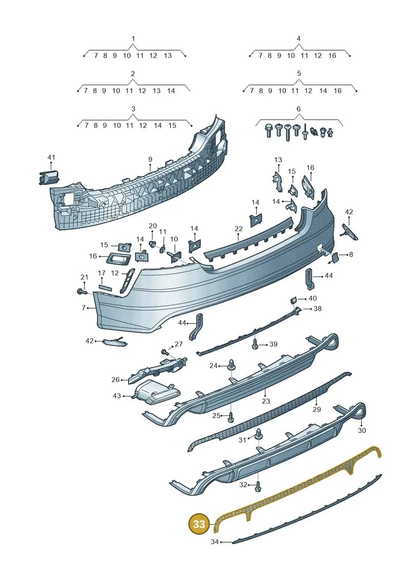 4G8807833D — Audi A7 Sportback (2014-2018) diagram 788807700, position 33