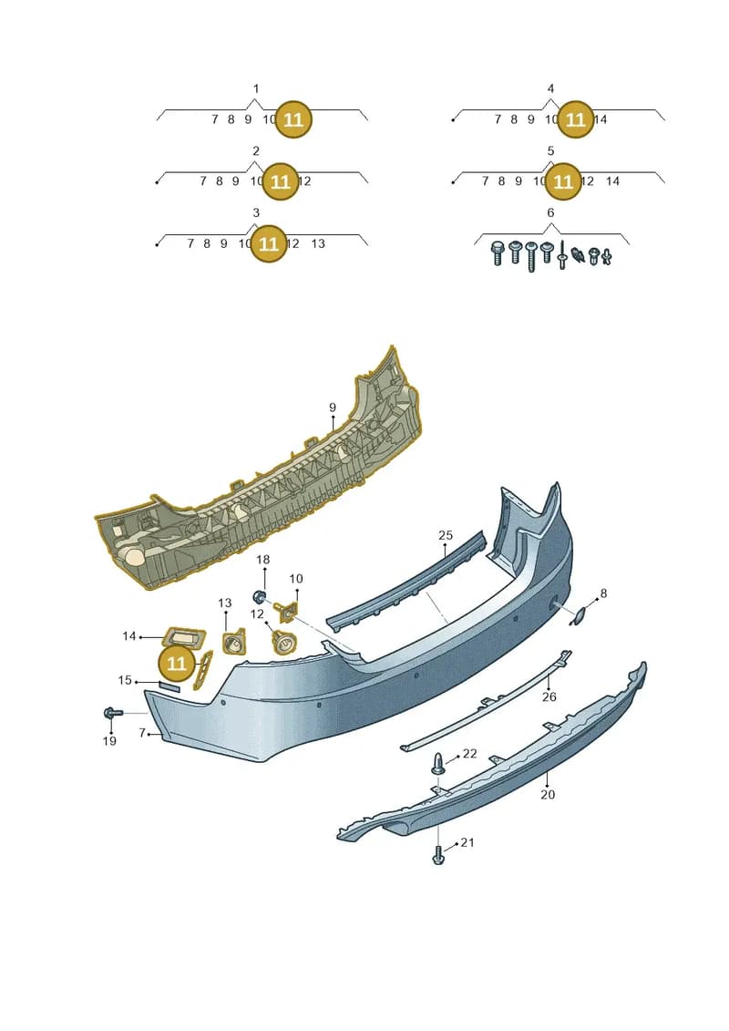 4G8807864 — Audi A7 Sportback (2010-2015) diagram 711807610, position 11