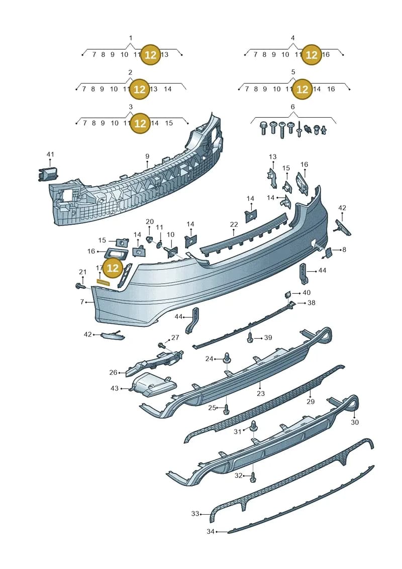 4G8807864 — Audi A7 Sportback (2014-2018) diagram 788807700, position 12