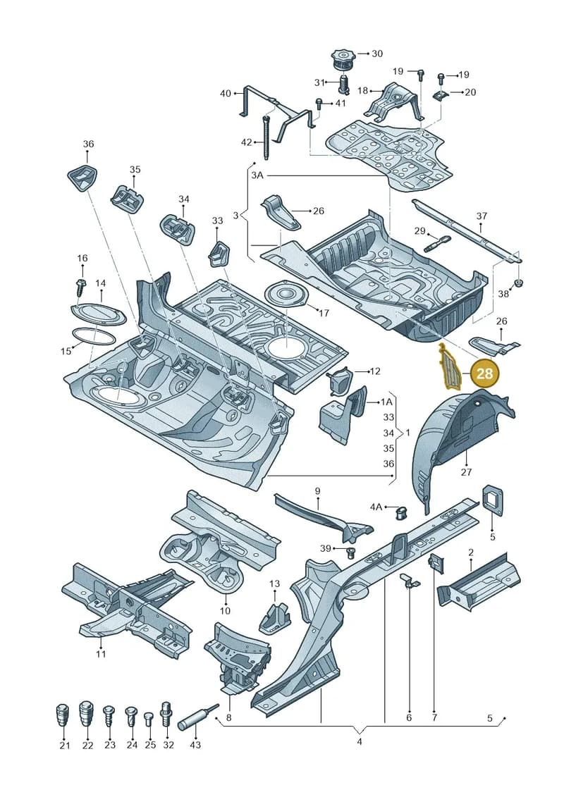 4G8813859 — Audi A7 Sportback (2014-2018) diagram 711803500, position 28