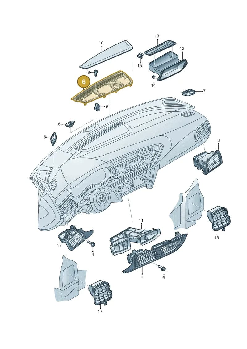 4G8819635FAY2 — Audi A7 Sportback (2014-2018) diagram 765819100, position 6
