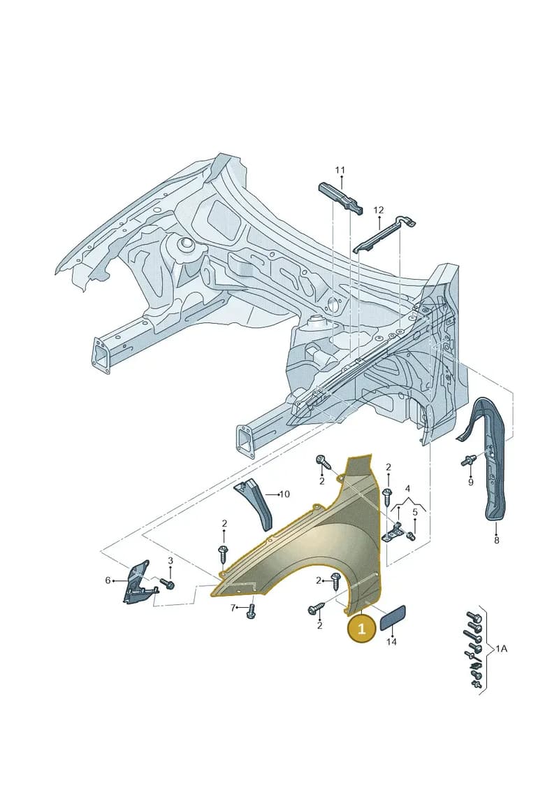 4G8821105B — Audi A7 Sportback (2014-2018) diagram 711821000, position 1