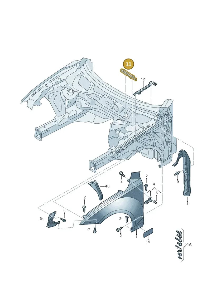 4G8823722 — Audi A7 Sportback (2014-2018) diagram 711821000, position 11