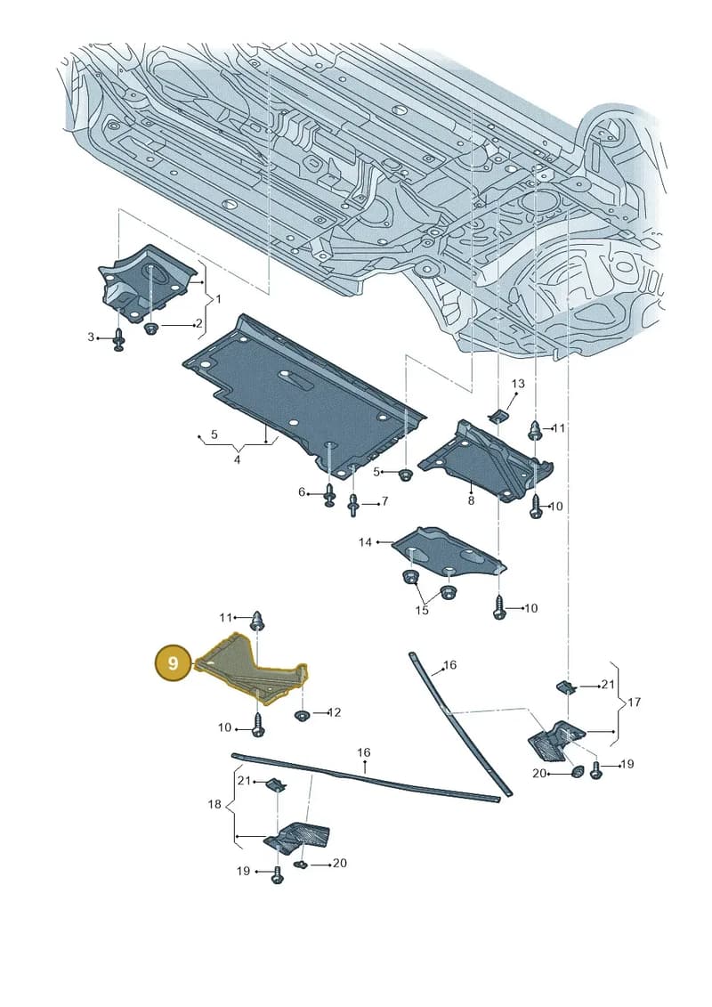 4G8825216A — Audi A7 Sportback (2014-2018) diagram 788825000, position 9