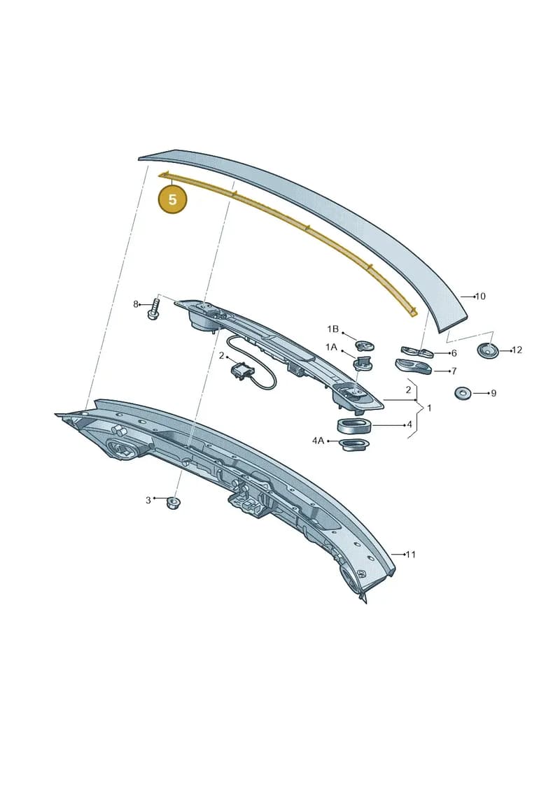 4G8827222A — Audi A7 Sportback (2010-2015) diagram 711827500, position 5