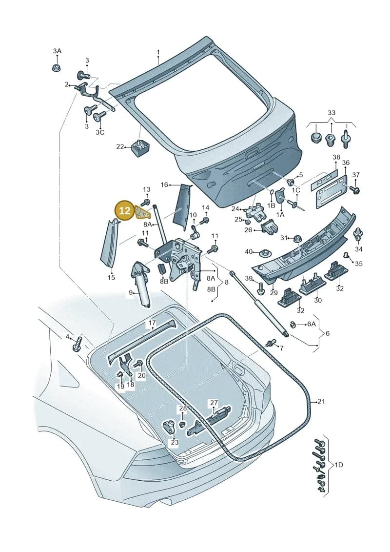4G8827393A — Audi A7 Sportback (2010-2015) diagram 711827000, position 12