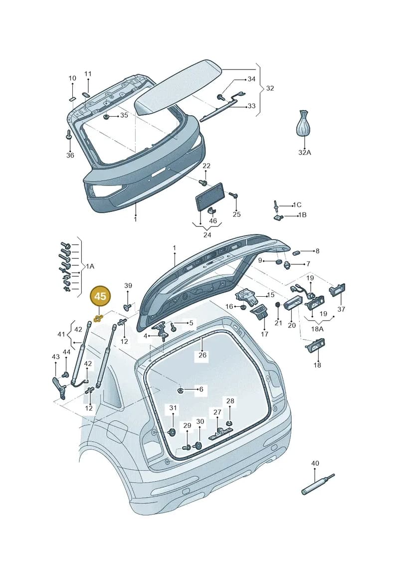 4G8827439F — Audi Q3 quattro 2.0 (2016-2019) diagram 895827000, position 45