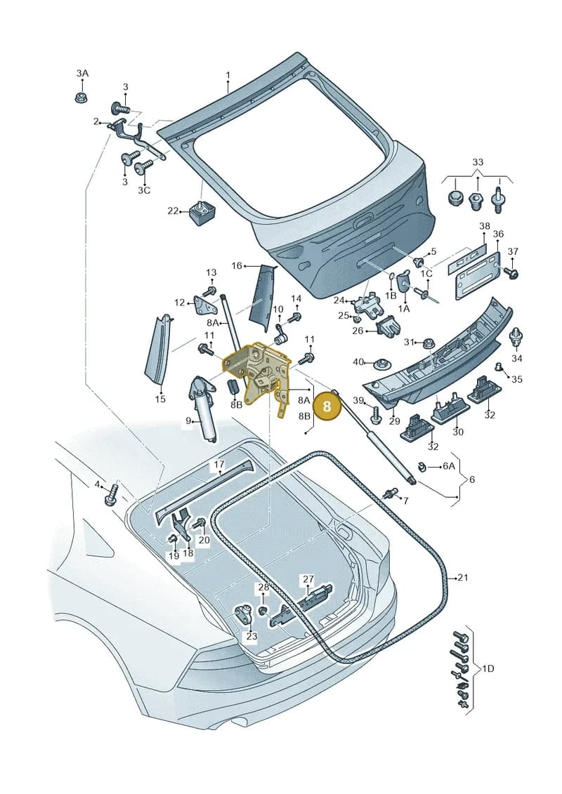 4G8827857S — Audi A7 Sportback (2010-2015) diagram 711827000, position 8
