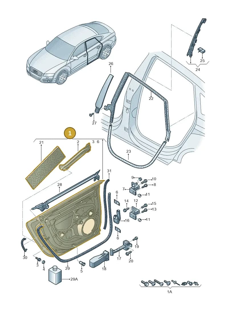 4G8833052A — Audi A7 Sportback (2014-2018) diagram 711833100, position 1