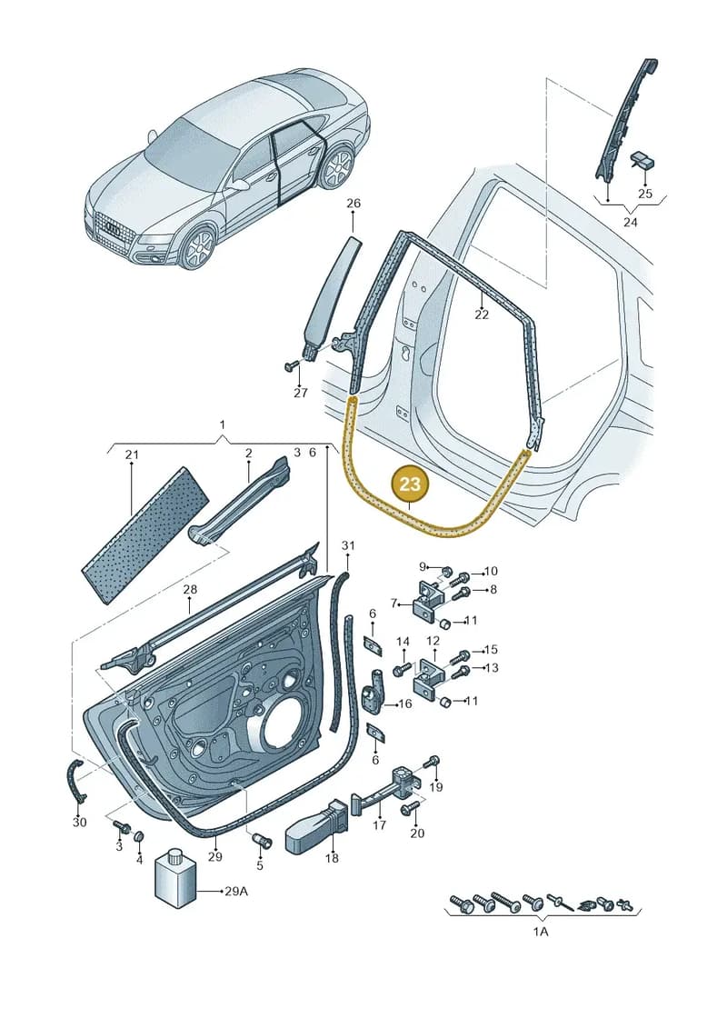 4G8833707A — Audi A7 Sportback (2014-2018) diagram 711833100, position 23