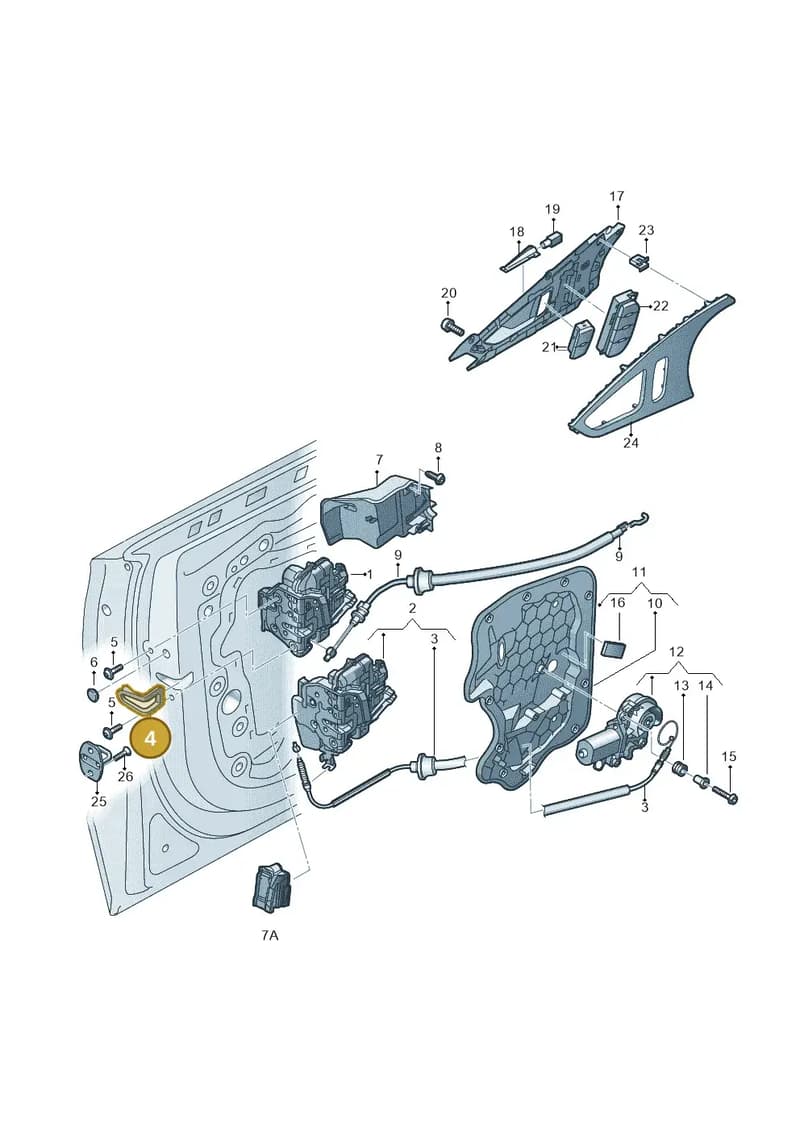 4G8837087 — Audi A7 Sportback (2014-2018) diagram 711837300, position 4