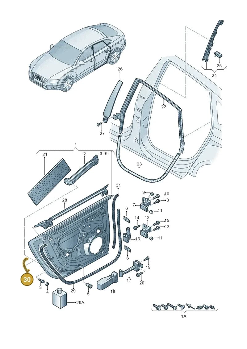 4G8839060 — Audi A7 Sportback (2014-2018) diagram 711833100, position 30