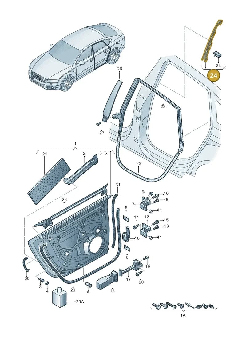 4G8839151B — Audi A7 Sportback (2014-2018) diagram 711833100, position 24