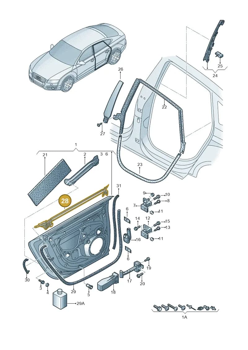 4G8839480K — Audi A7 Sportback (2014-2018) diagram 711833100, position 28