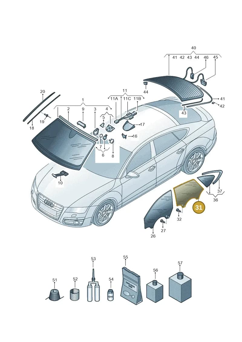 4G8845026A — Audi A7 Sportback (2014-2018) diagram 765845000, position 31