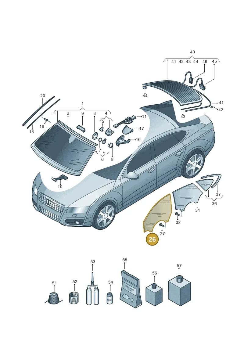 4G8845201B — Audi A7 Sportback (2010-2015) diagram 711845000, position 26