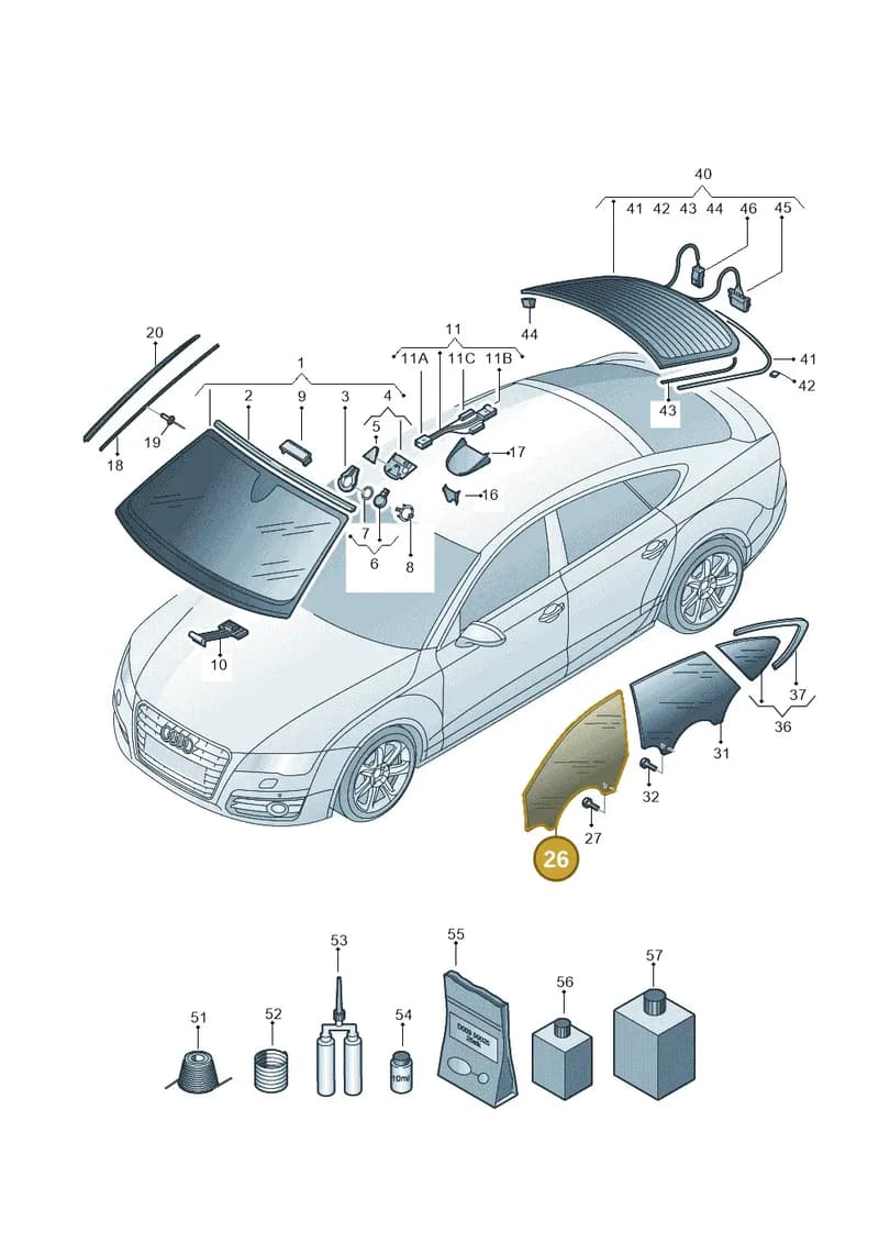 4G8845201B — Audi A7 Sportback (2014-2018) diagram 765845000, position 26