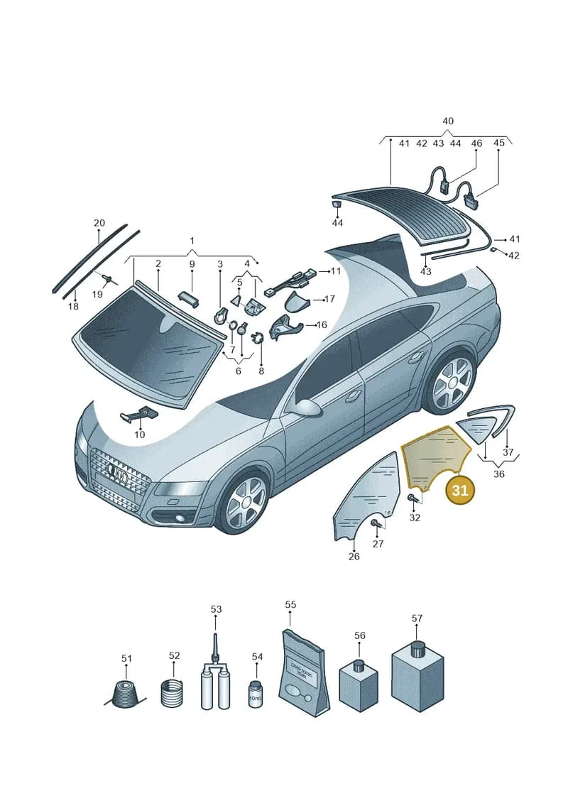 4G8845206A — Audi A7 Sportback (2010-2015) diagram 711845000, position 31