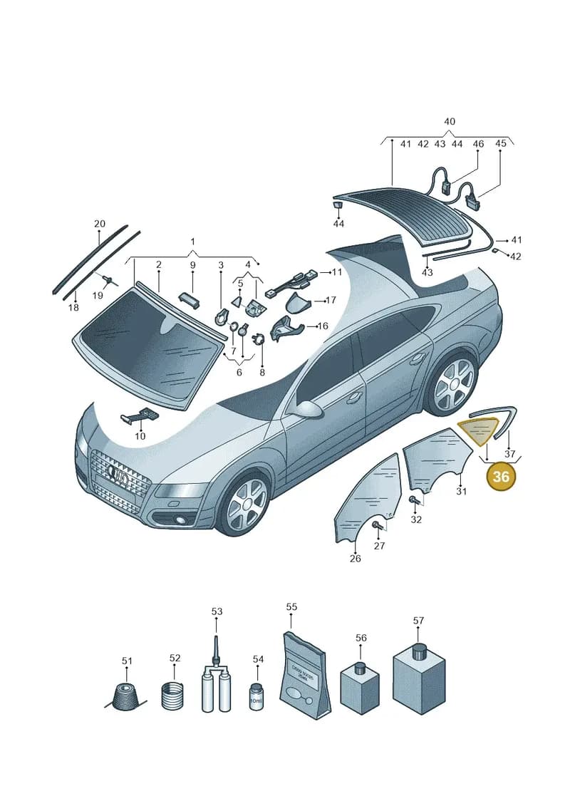 4G8845299ACNVB — Audi A7 Sportback (2010-2015) diagram 711845000, position 36
