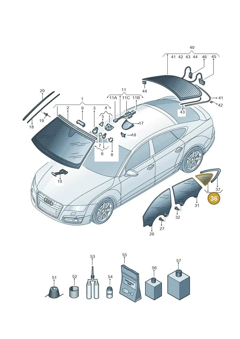 4G8845300FNVB — Audi A7 Sportback (2014-2018) diagram 765845000, position 36