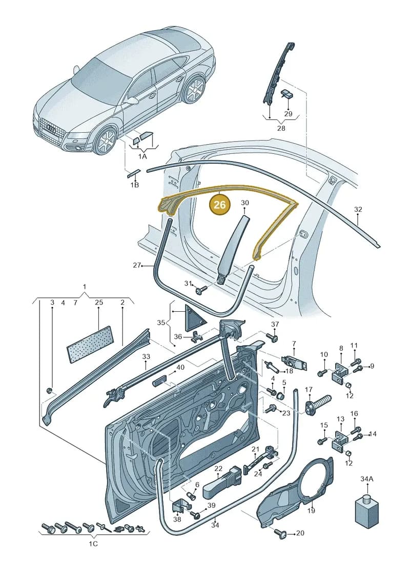 4G8845354J — Audi A7 Sportback (2014-2018) diagram 711831100, position 26