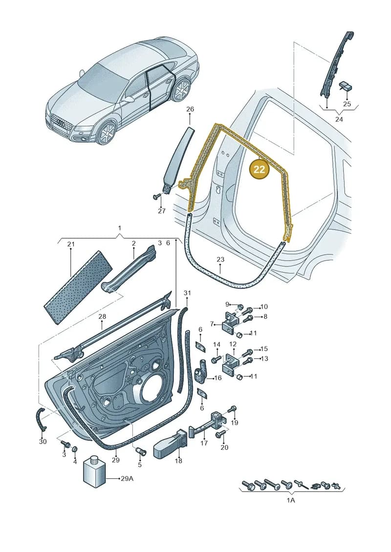 4G8845695H — Audi A7 Sportback (2014-2018) diagram 711833100, position 22