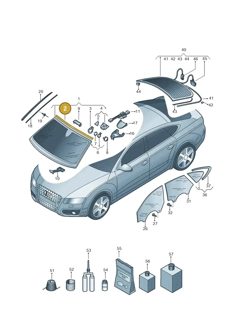 4G8853306 — Audi A7 Sportback (2010-2015) diagram 711845000, position 2
