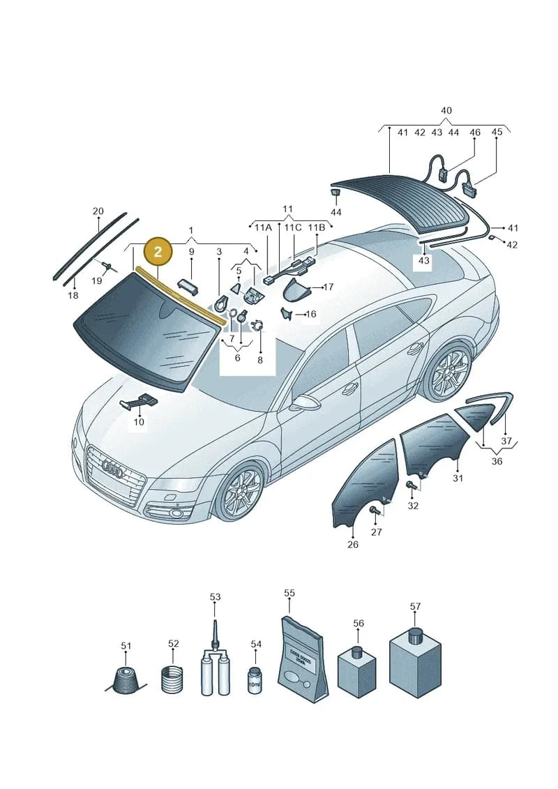 4G8853306A — Audi A7 Sportback (2014-2018) diagram 765845000, position 2