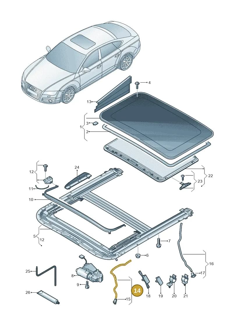 4G8877201A — Audi A7 Sportback (2014-2018) diagram 711877000, position 14