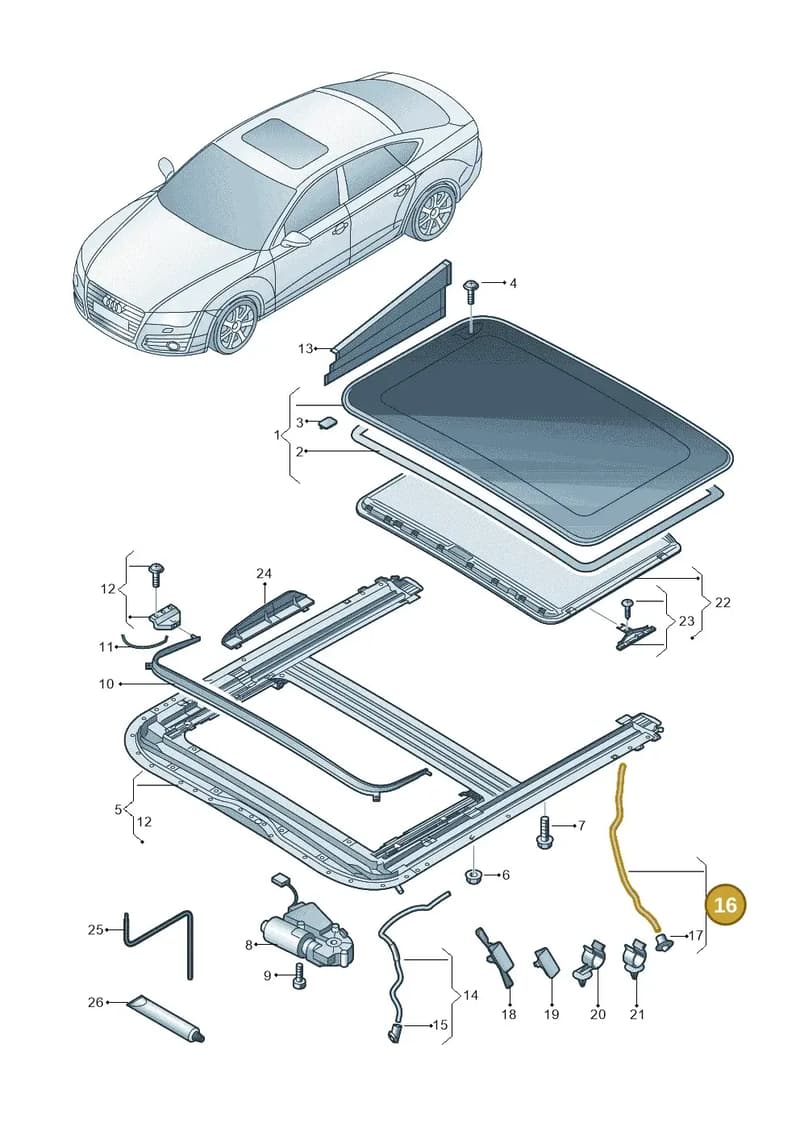 4G8877203B — Audi A7 Sportback (2014-2018) diagram 711877000, position 16
