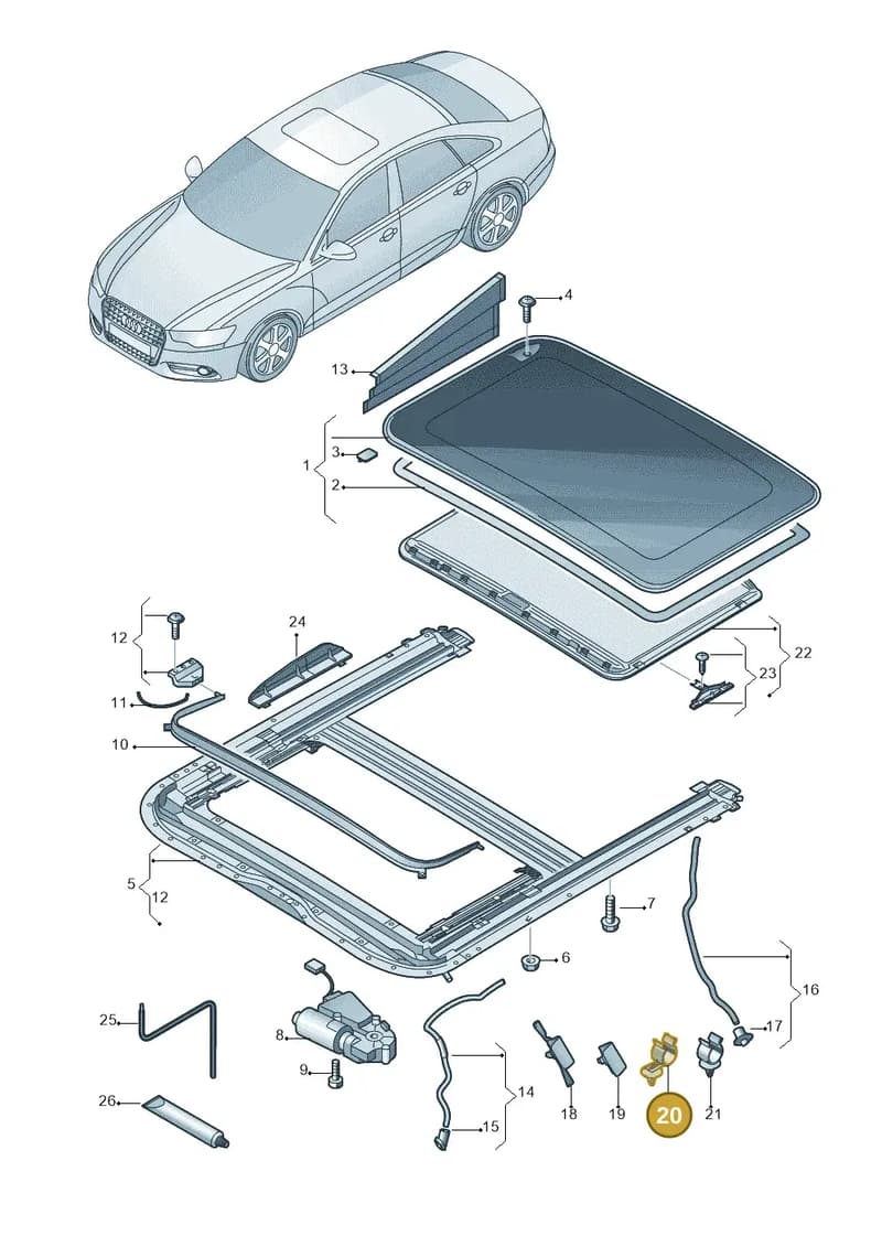 4G8877244 — Audi A6 (2014-2018) diagram 717877000, position 20