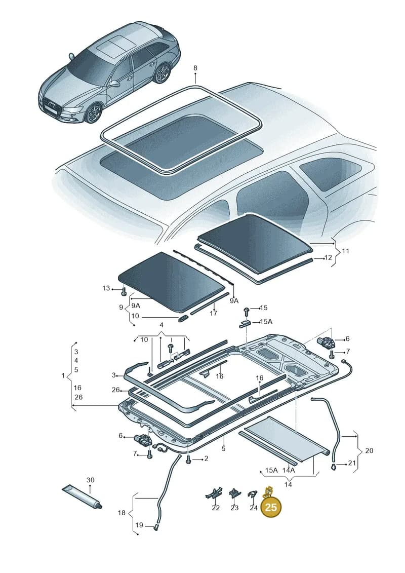 4G8877244 — Audi A6 (2014-2018) diagram 717877100, position 25