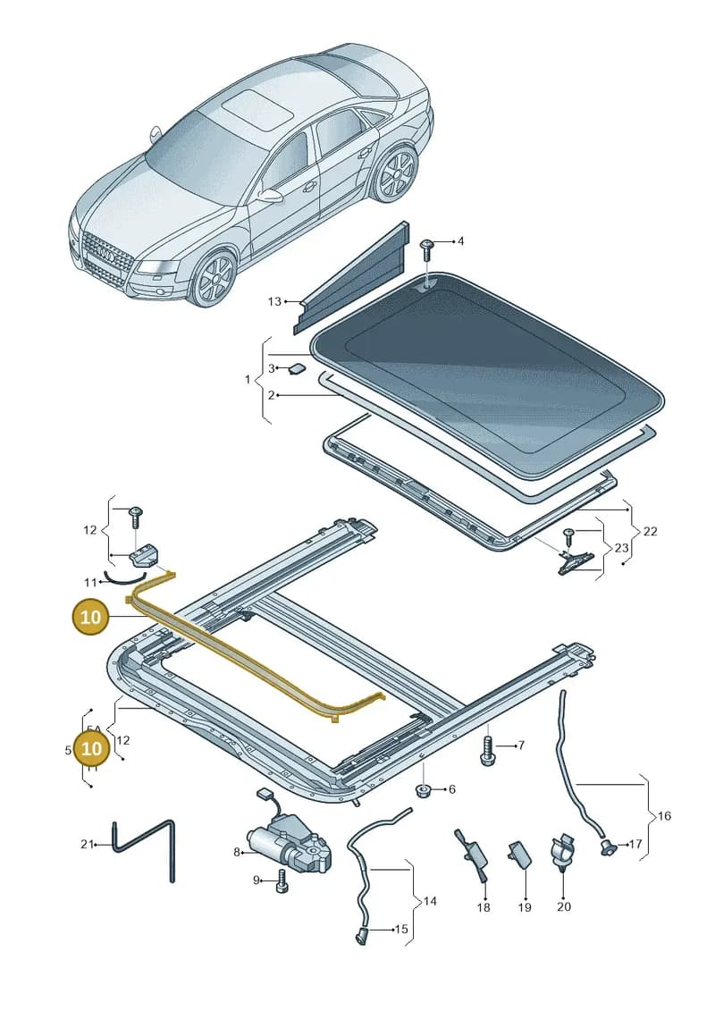 4G8877651 — Audi A5 Sportback (2011-2017) diagram 636877000, position 10
