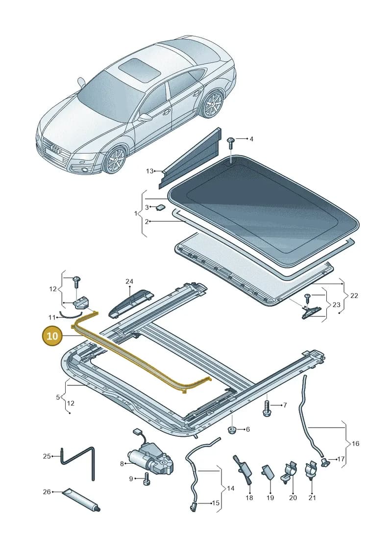4G8877651 — Audi A7 Sportback (2014-2018) diagram 711877000, position 10