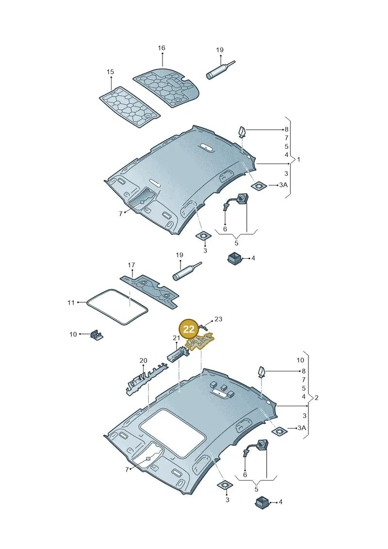 4G8880674 — Audi A7 Sportback (2014-2018) diagram 788867550, position 22