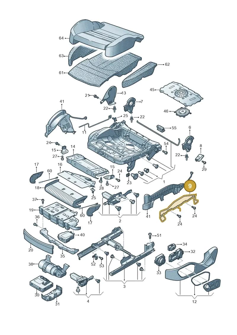 4G8881559 — Audi A7 Sportback (2014-2018) diagram 758881200, position 9
