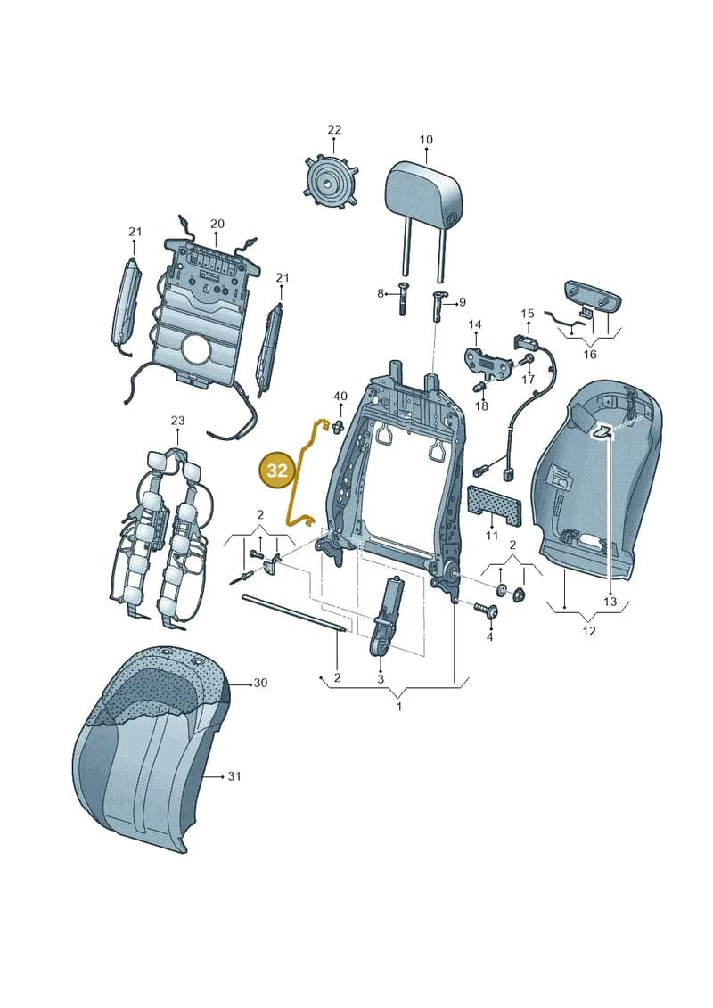 4G8881882 — Audi A7 Sportback (2014-2018) diagram 788881550, position 32