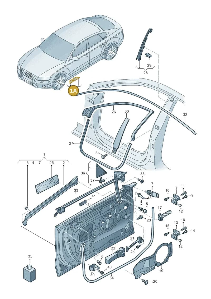 4G8890906 — Audi RS7 Sportback (2013-2018) diagram 765831100, position 1A