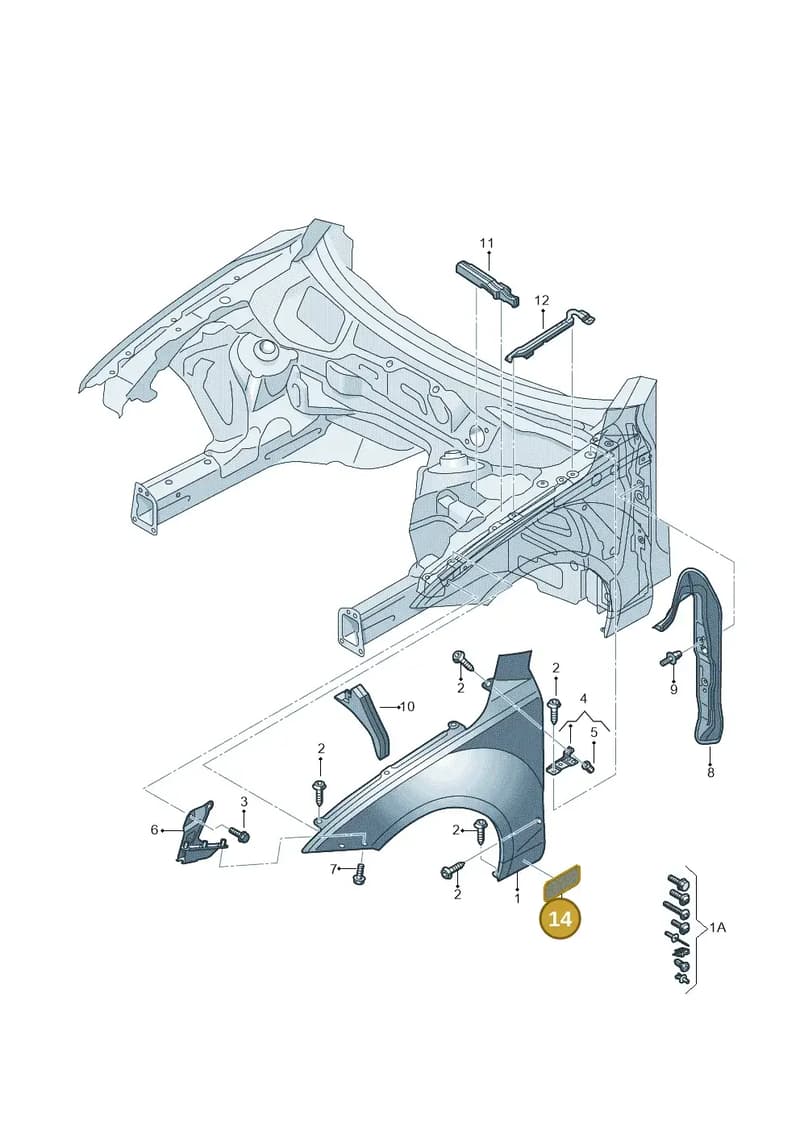 4G8890906 — Audi A7 Sportback (2014-2018) diagram 711821000, position 14