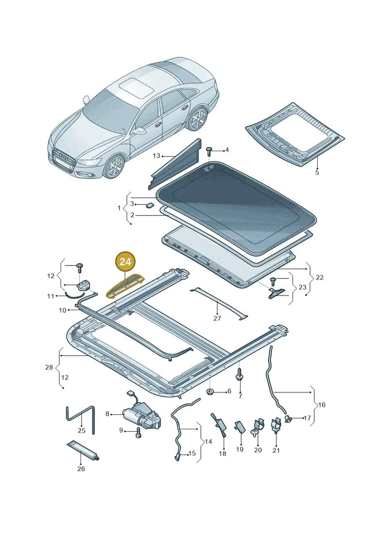 4G8898925 — Audi A6 1.8 (2015-2019) diagram 887877000, position 24