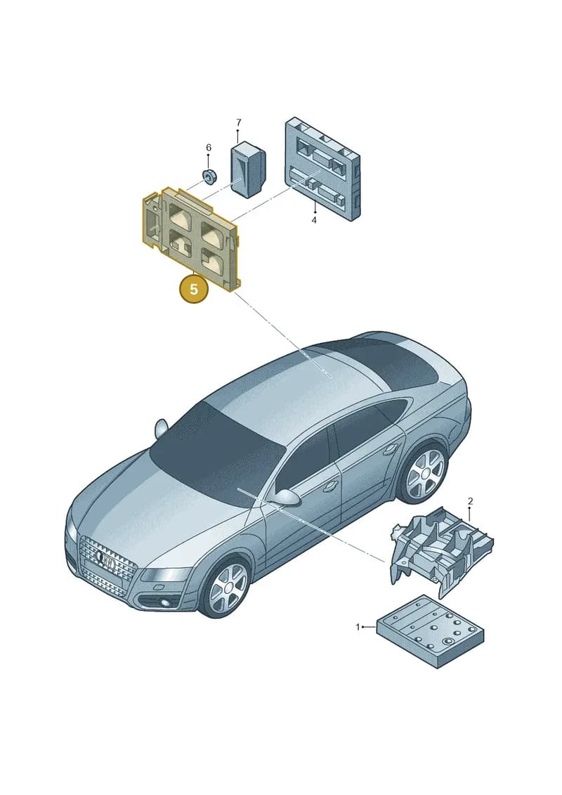 4G8907368 — Audi A7 Sportback (2010-2015) diagram 711907020, position 5