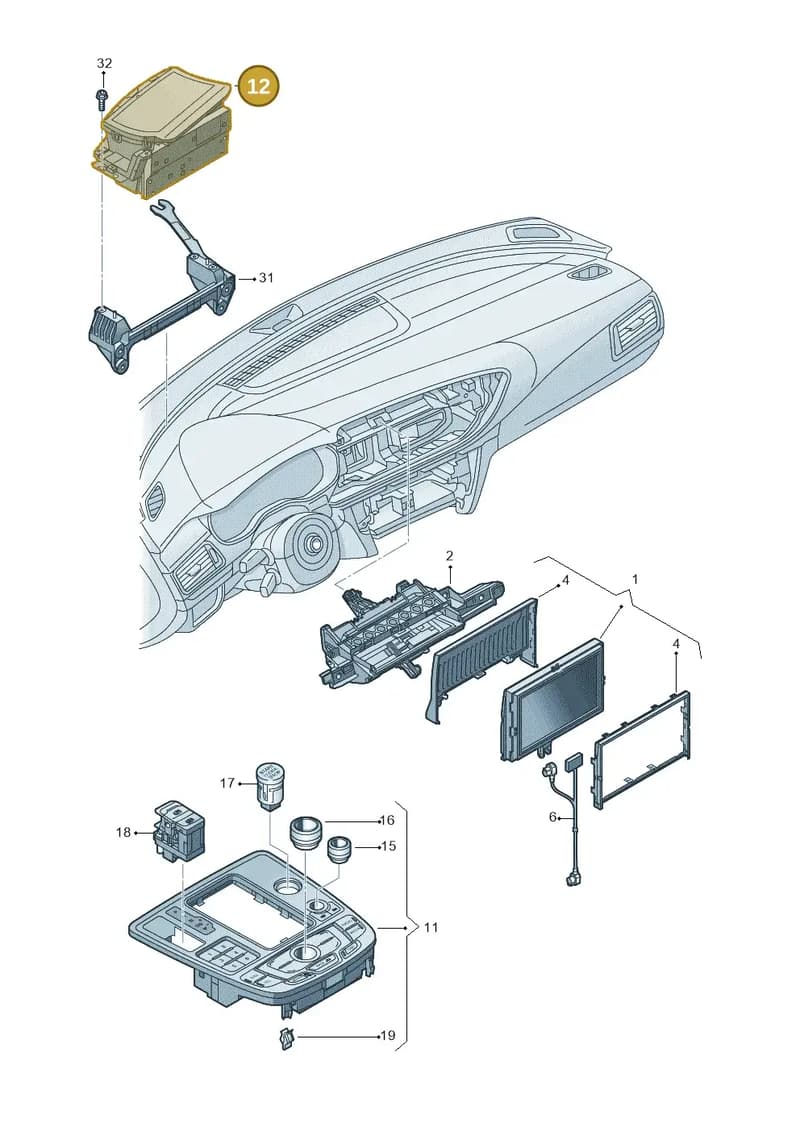 4G8919604K — Audi RS7 Sportback (2013-2018) diagram 711919000, position 12
