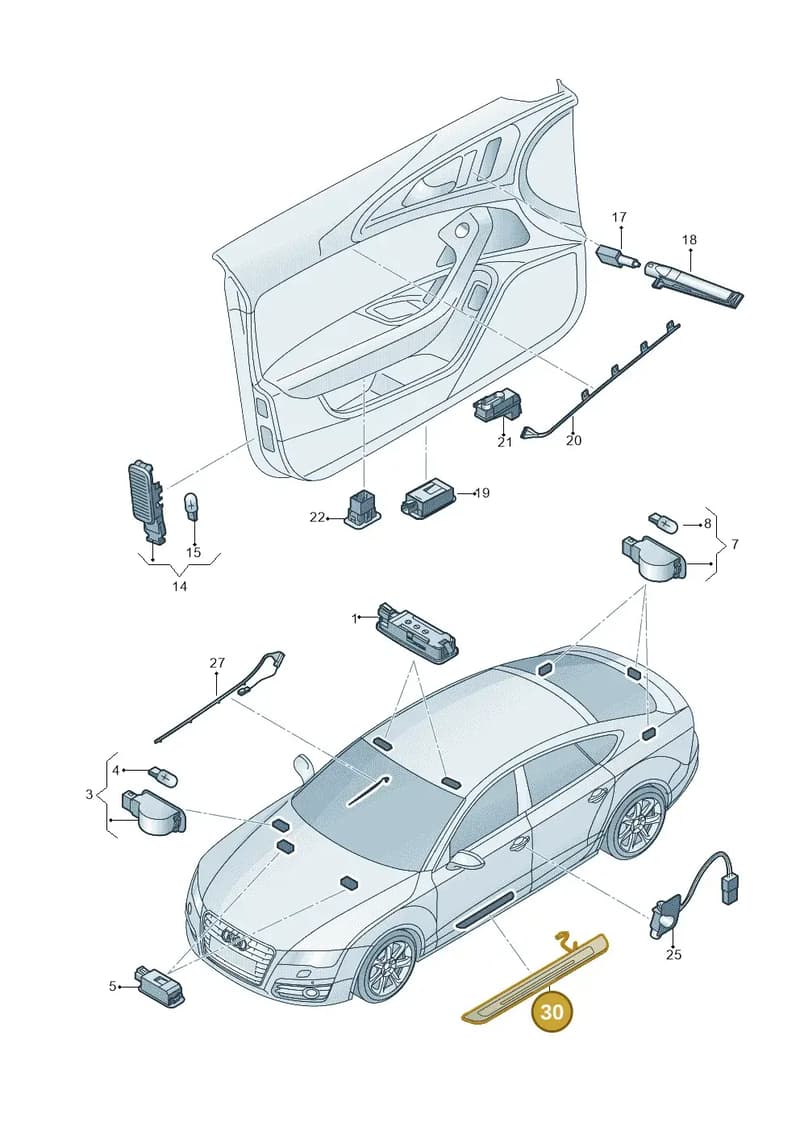 4G8947406B — Audi RS7 Sportback (2013-2018) diagram 765947100, position 30